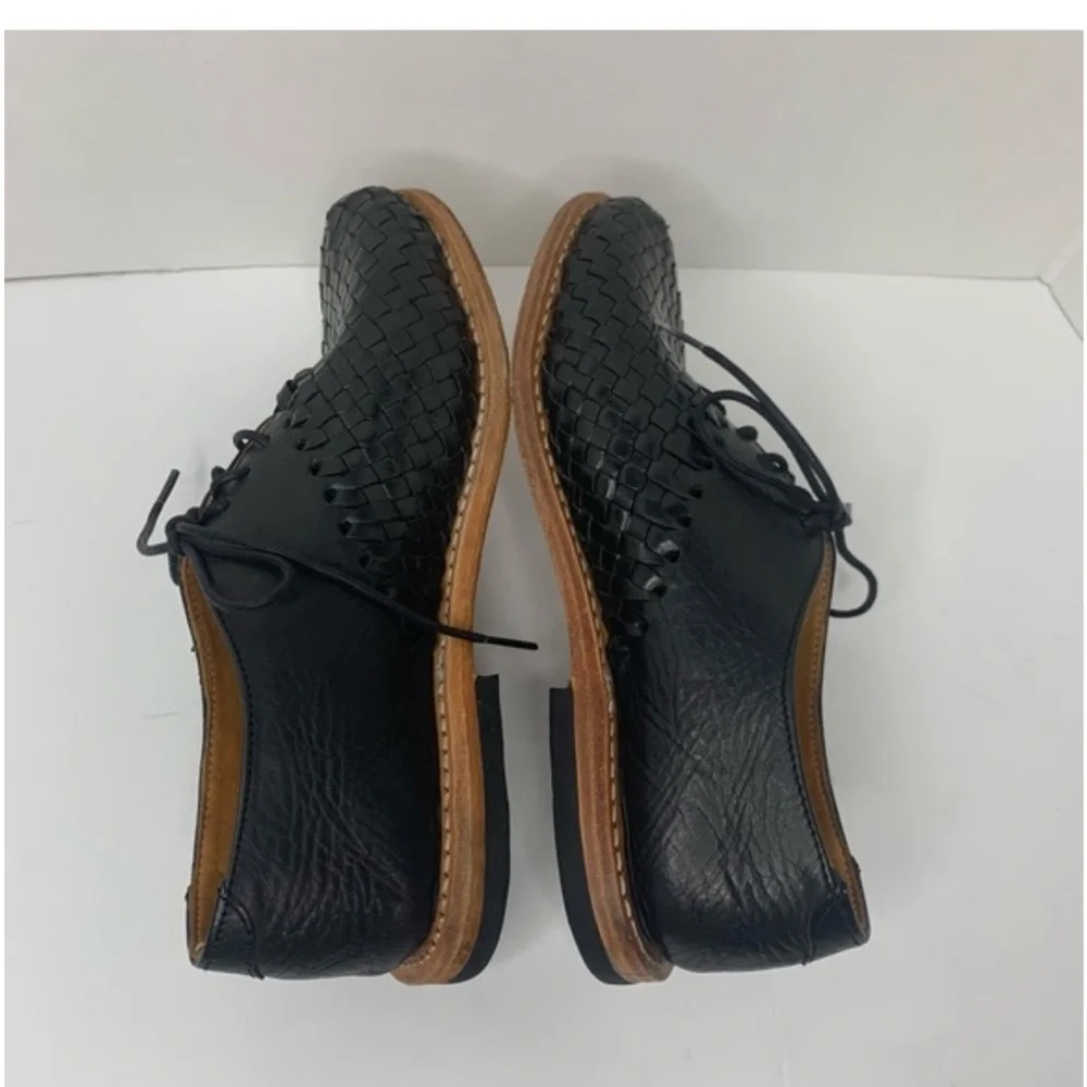 Will Leather Goods Black Woven Oxfords ANTHROPOLOGIE Shoes Sz 6.5